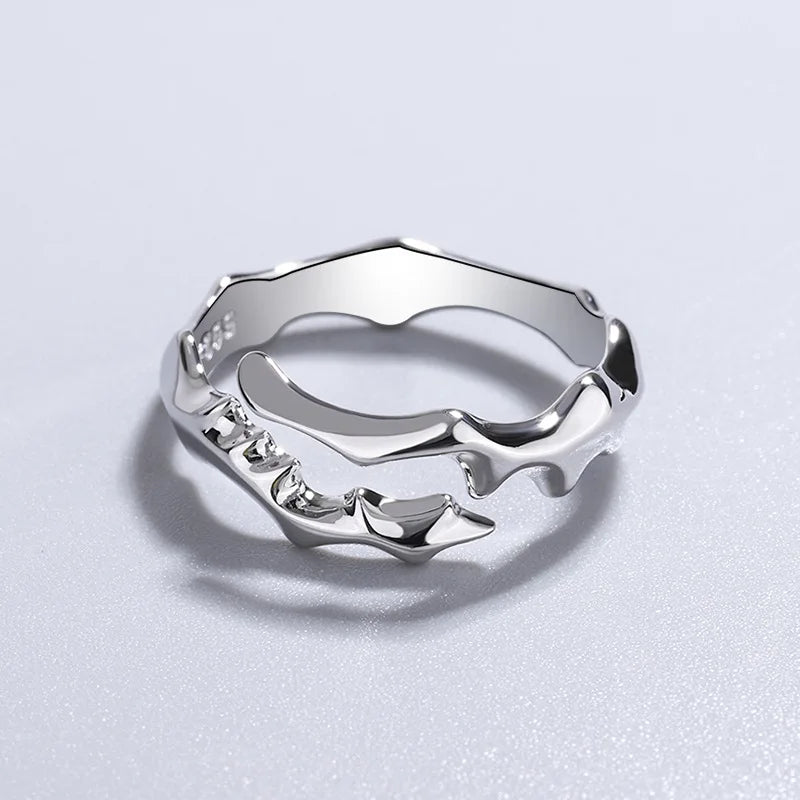 925 Sterling Silver Brambles Rattan Aesthetic Rings For Women Wedding Engagement Jewelry Accessories  GaaBou.