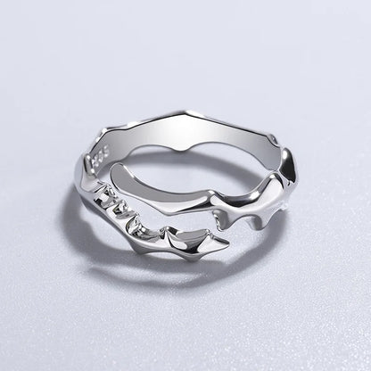 925 Sterling Silver Brambles Rattan Aesthetic Rings For Women Wedding Engagement Jewelry Accessories  GaaBou.