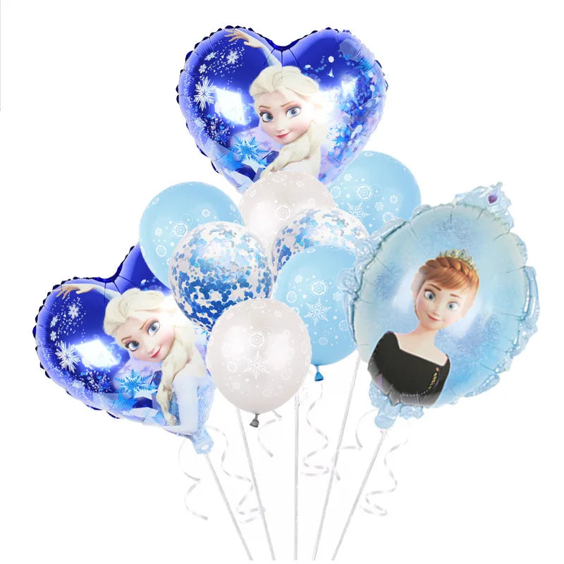 Disney gefroren Geburtstag Dekorationen Mädchen Papier Geschirr Teller Servietten Tassen Schnee königin Geburtstag Deko Hintergrund Luftballons Lieferungen