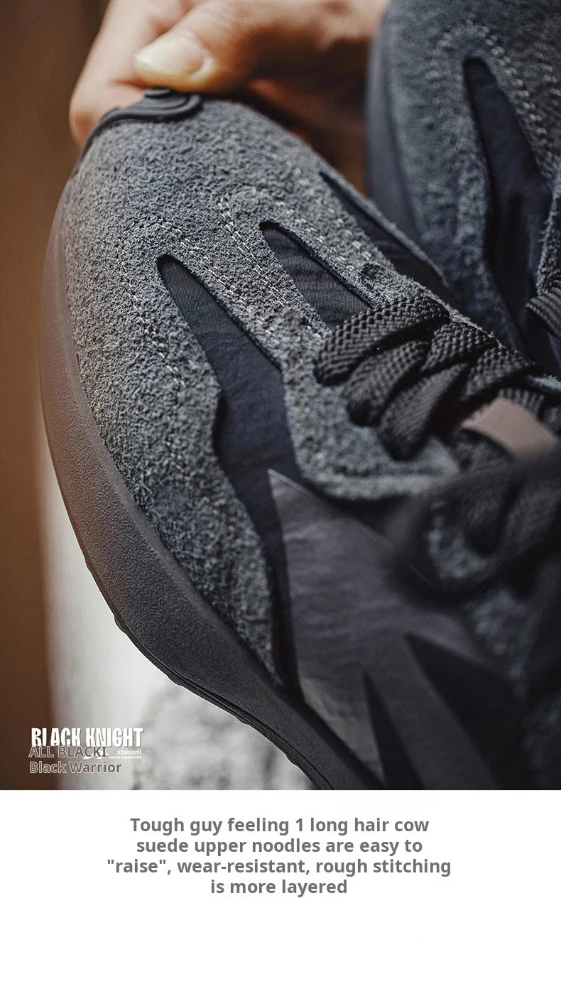 Maden Frühling Vintage Dickbesohlte Patchwork Schwarze Sneakers Lässige atmungsaktive Joggingschuhe Low-Top-Schnürschuhe Sportliche Sommerschuhe.