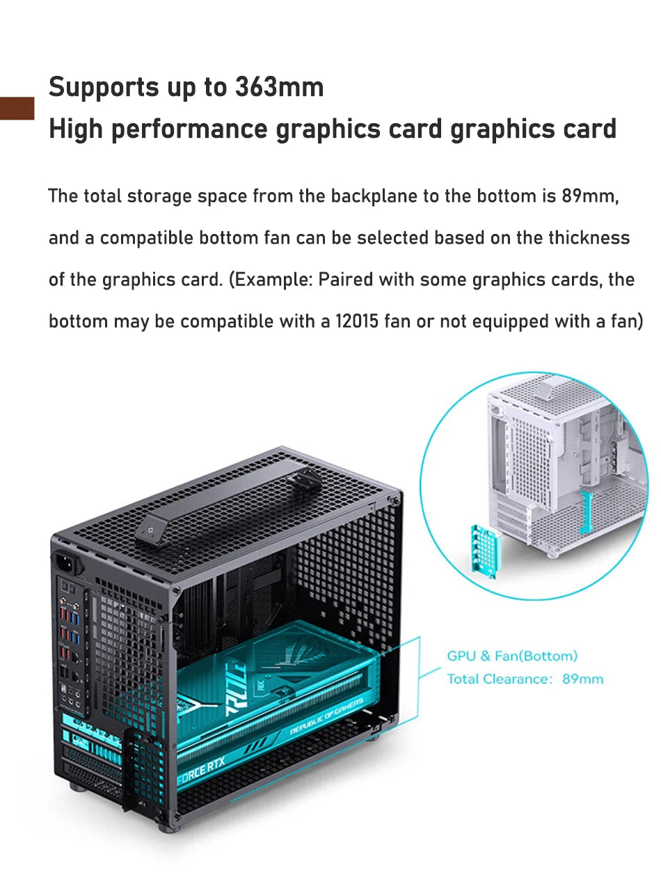 JONSBO Z20 MATX Case Detachable Handle Supports 240 Water-cooled 363mm Graphics Card Side  Transparency Desktop Mini PC Chassis.