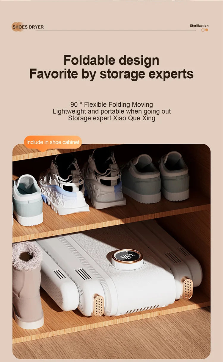 Portable Foldable Electric Shoe Dryer UV Blue Light UV Sterilization Deodorizing Shoe Dryer Fast Drying Household Shoe Dryer