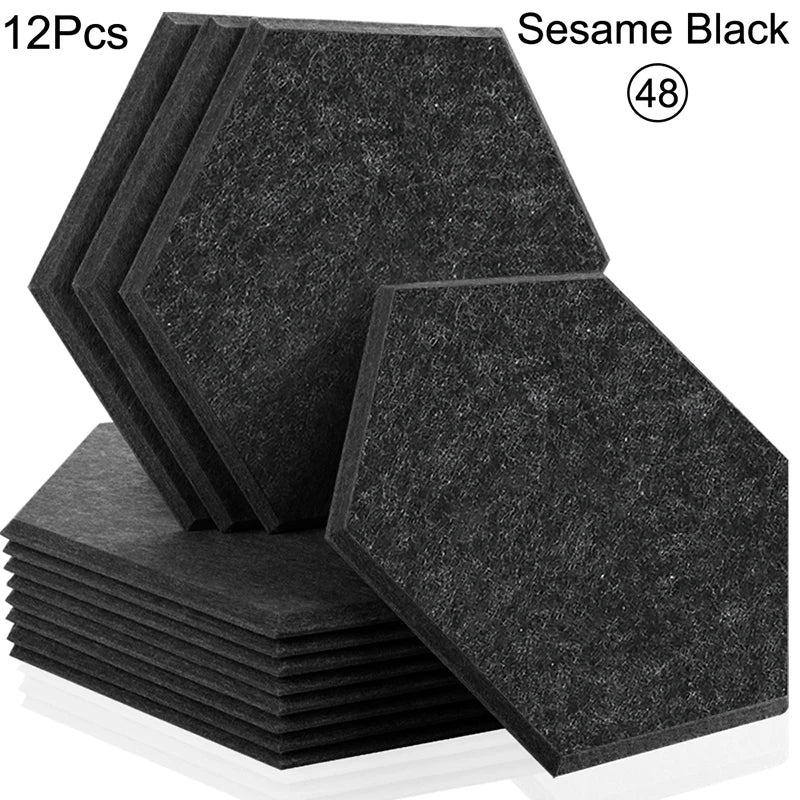 Hexagon 12 Pcs Sound Absorbing Panels Acoustic Wall Absorcion For Home Recording Studio Acoustic Insulator Door Sealing Strip