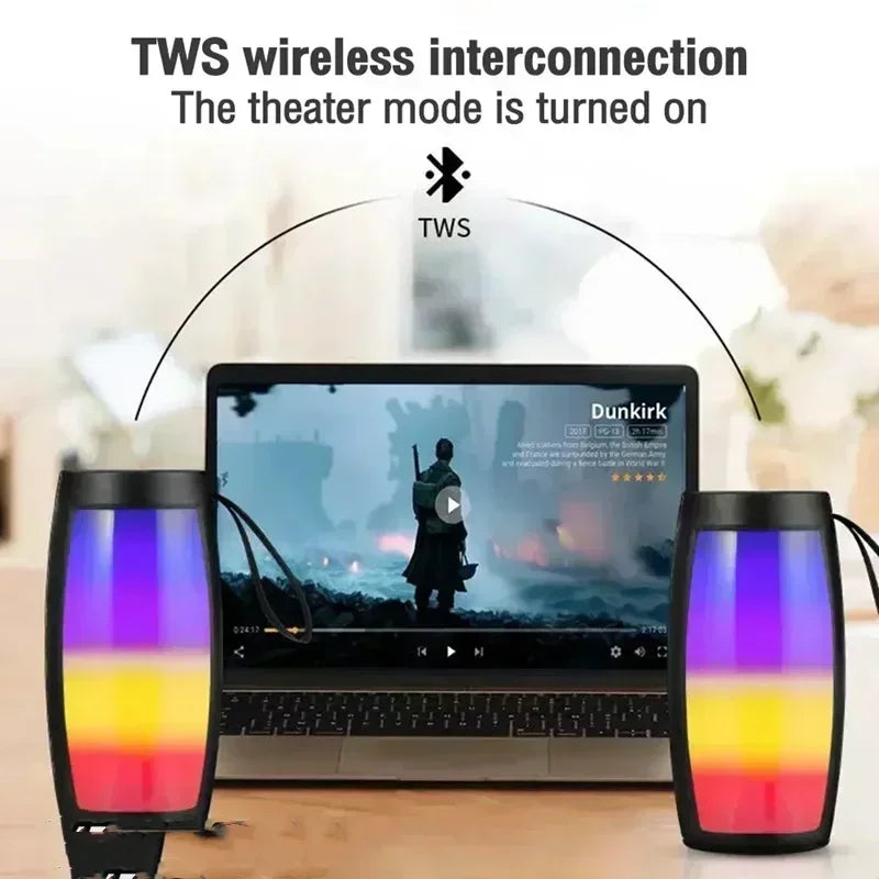 2025 Wireless Portable Bluetooth Speakers LED Lights MP3 Loudspeaker KTV Outdoor TF Car Audio Gift Wireless Sound Box Subwoofer.