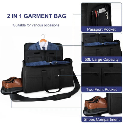 2025 Neue wasserdichte Business-Reisetasche für Herren, multifunktionale Aufbewahrungstasche für Anzüge und Kleidung mit großer Kapazität, tragbare Schultergepäcktasche.