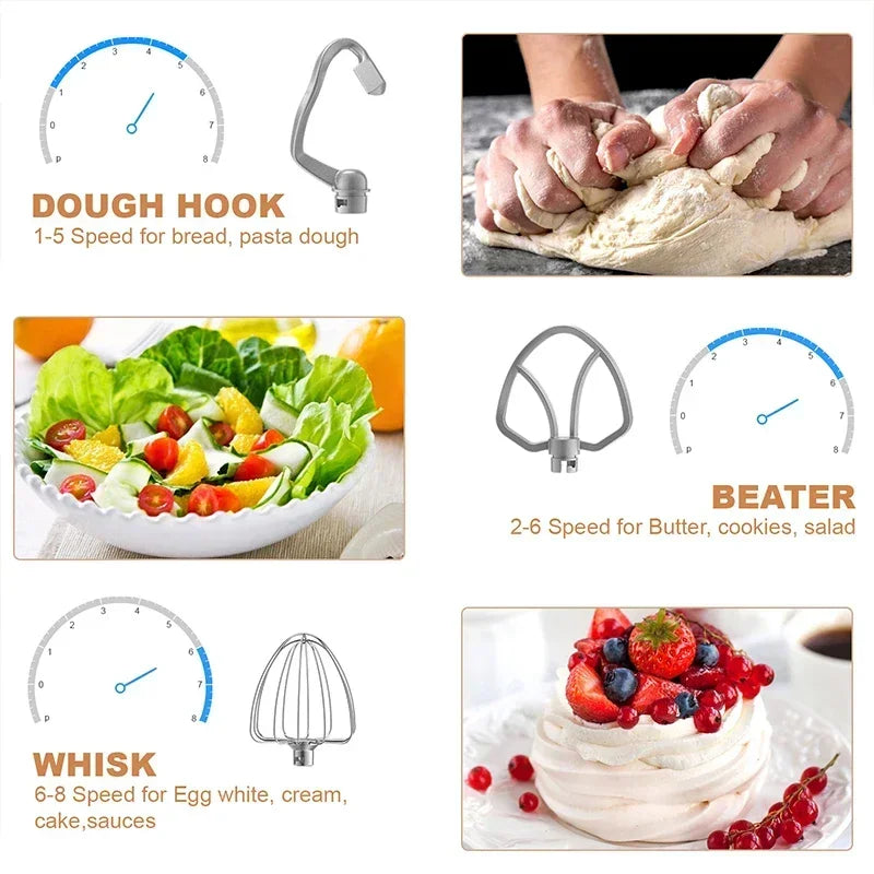 3in1 Multifunctional Chef Machine Kitchen Food Processor Stand Cream Egg Whisk Mixer Blender Cake Dough Bread Maker Machine.