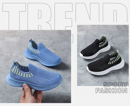 Children's Boys Lightweight Casual Shoes Soft-soled Breathable Kids Girls Sports Walking Sneaker Non-slip Tennis.