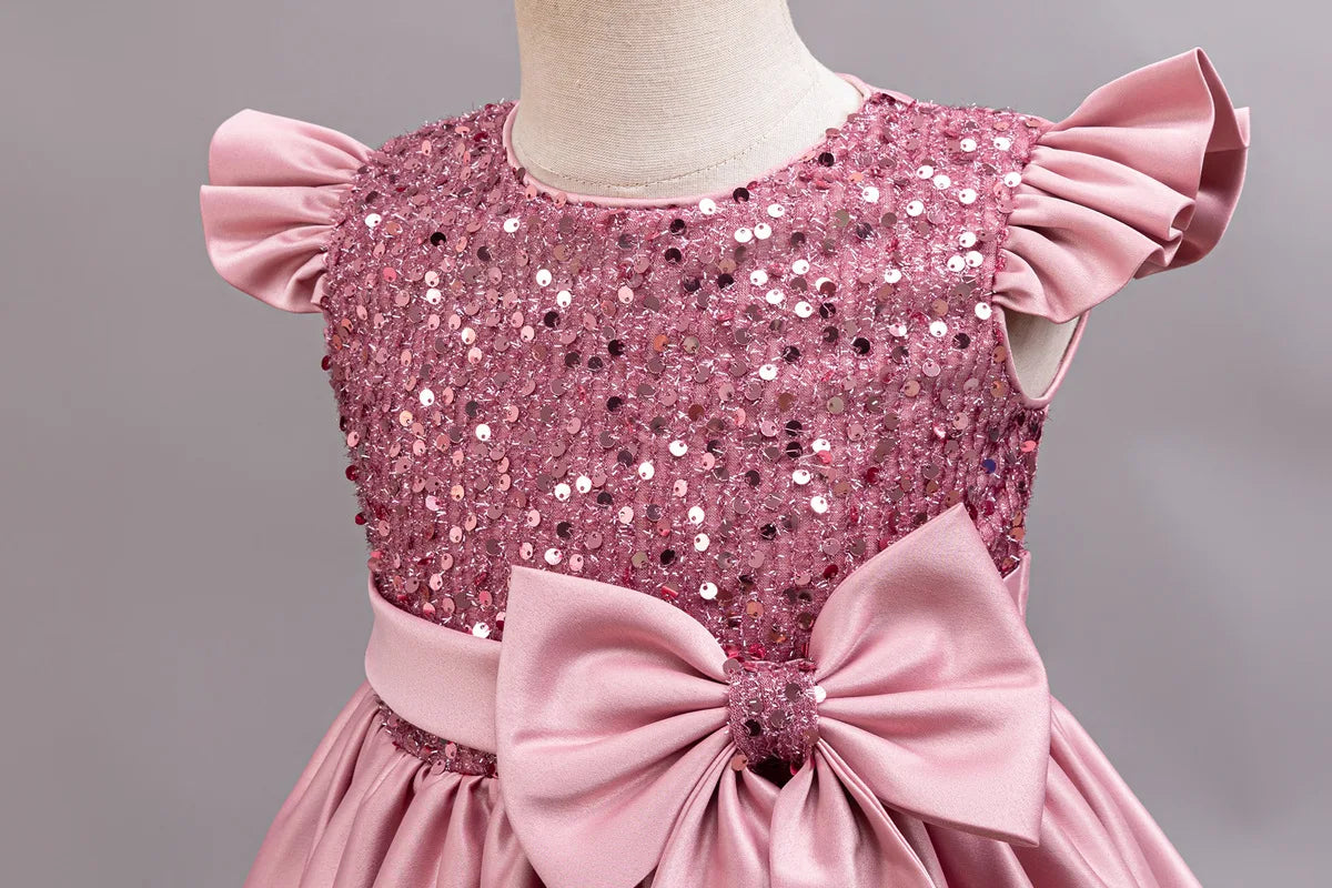 Performance Formelles Partykleid für Mädchen, Kinderkleidung, Paillettenkleider, aktive Kleider für Mädchen, Kinderkleidung, Schwarz, 3 bis 10 Jahre.