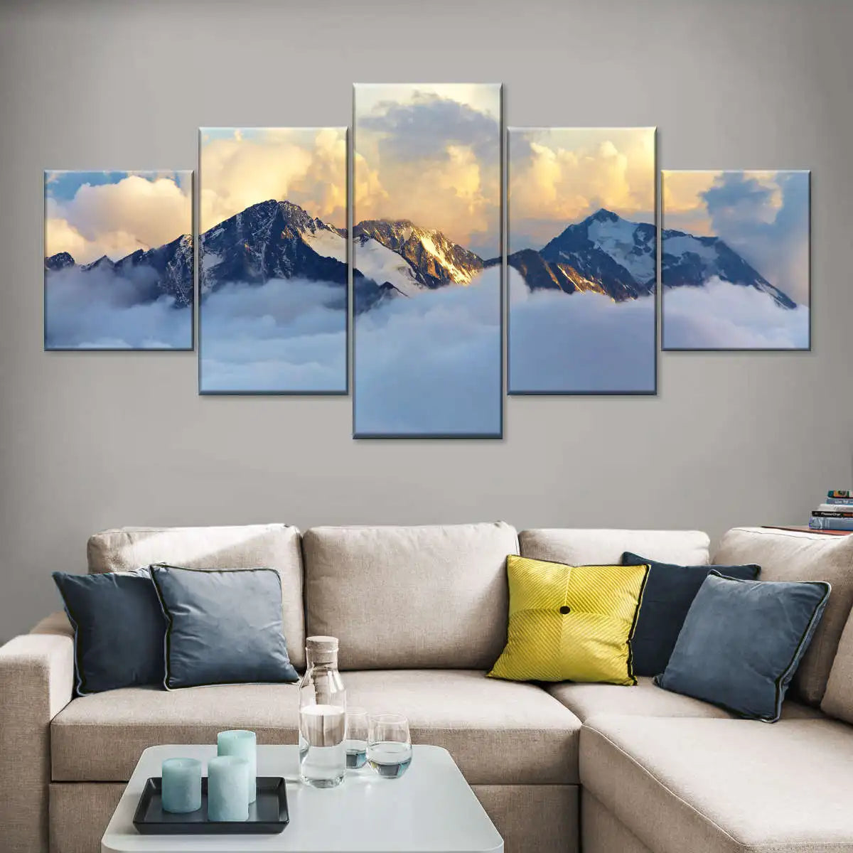 Landscape Canvas Posters Home Decor 5 Pieces Natural Lake Paintings Wall Art Scenery Pictures Modular Living Room Decor Unframed