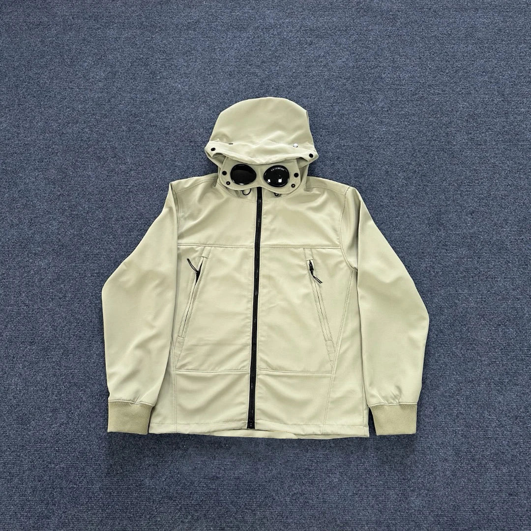 2025 Italian CC Glass Black Button Brand Style Men's Fleece-lined Windbreaker Jacket Zippered Suitable For Outdoor Sports Hoodie.