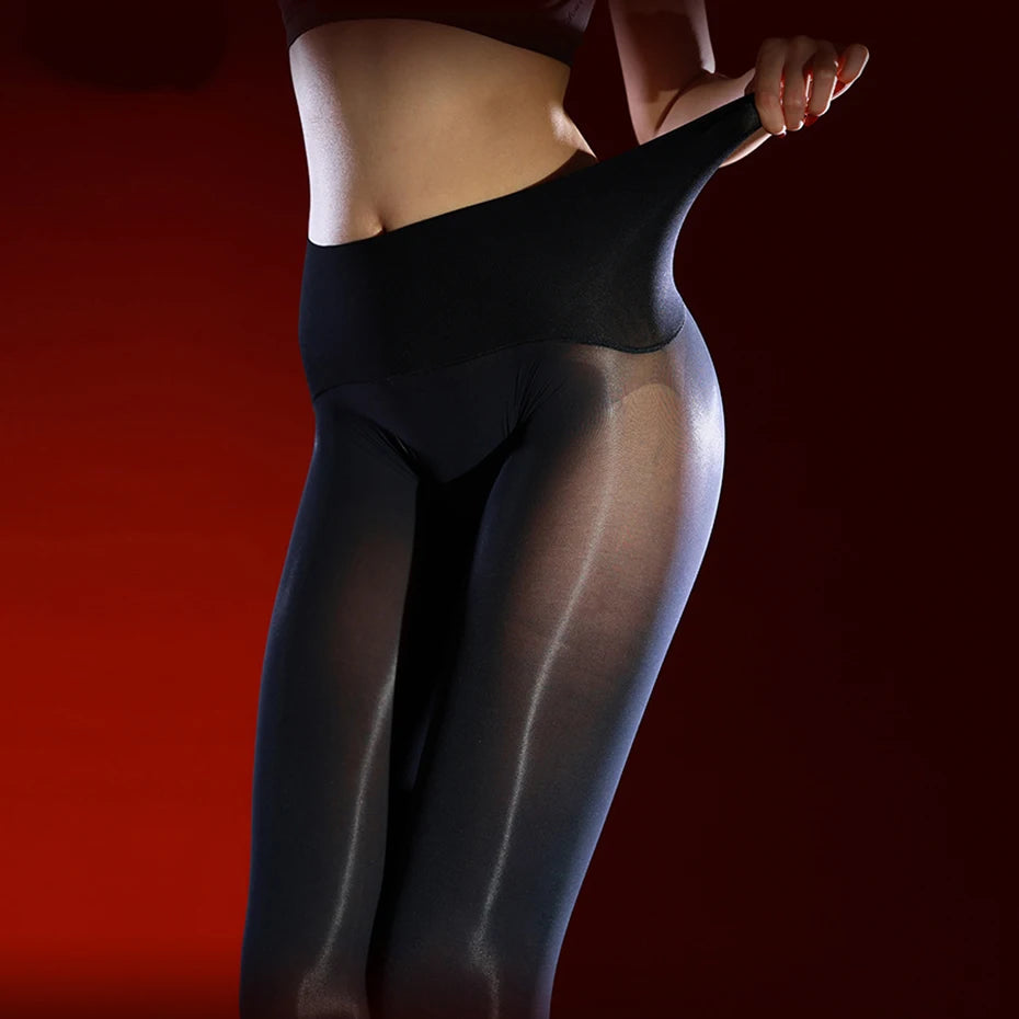 100D Horse Oil Tight High Elastic Pantyhose Stockings Shiny Autumn Thermal Velvet Pantyhose Smooth Thicken Tights Legging Outfit