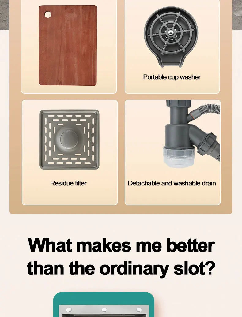 Thickening 304 stainless steel nano-coated Kitchen Sink Large-Capacity Single Sink Wear-Resistant Grey tank