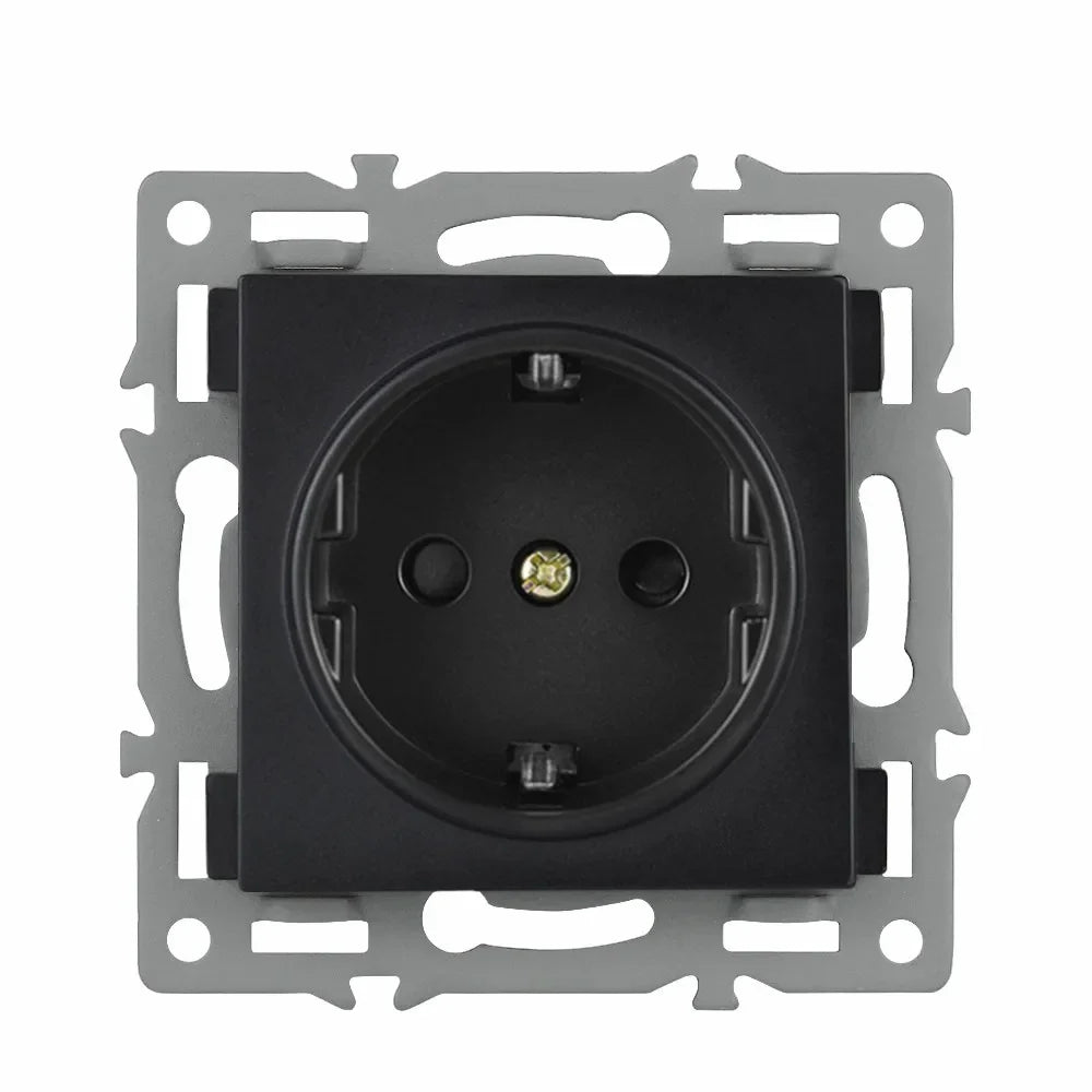 SRAN F6 Serie mehrere Rahmen schwarze Panel aus gehärtetem Glas, EU FR UN-Steckdosen und Schalter Dimmer-Lüfter-Fußlampe Rj45 RJ11Module DIY