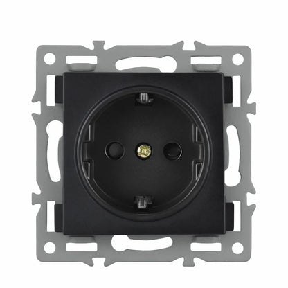 SRAN F6 Serie mehrere Rahmen schwarze Panel aus gehärtetem Glas, EU FR UN-Steckdosen und Schalter Dimmer-Lüfter-Fußlampe Rj45 RJ11Module DIY