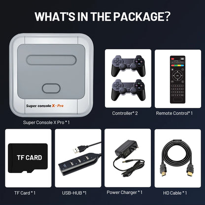 KINHANK Super Console X Pro Retro Game Console Support 50 Emulators 60000 Video Games for DC/MAME/Naomi with Gamepads Kid Gift.