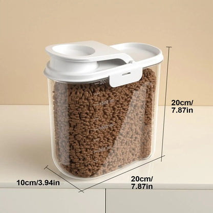 2L Pet Food Container Airtight Pet Food Storage Containers Canister with Lid for Sugar Rice Cereal Nut Pasta Snack Organizer.