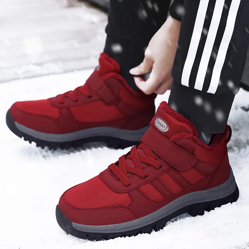 Ladies Snow Boots Warm Winter New Plush Thick Sole Casual Non-slip Comfort Shock-absorbing Unisex Outdoor Flat Walking Shoes.