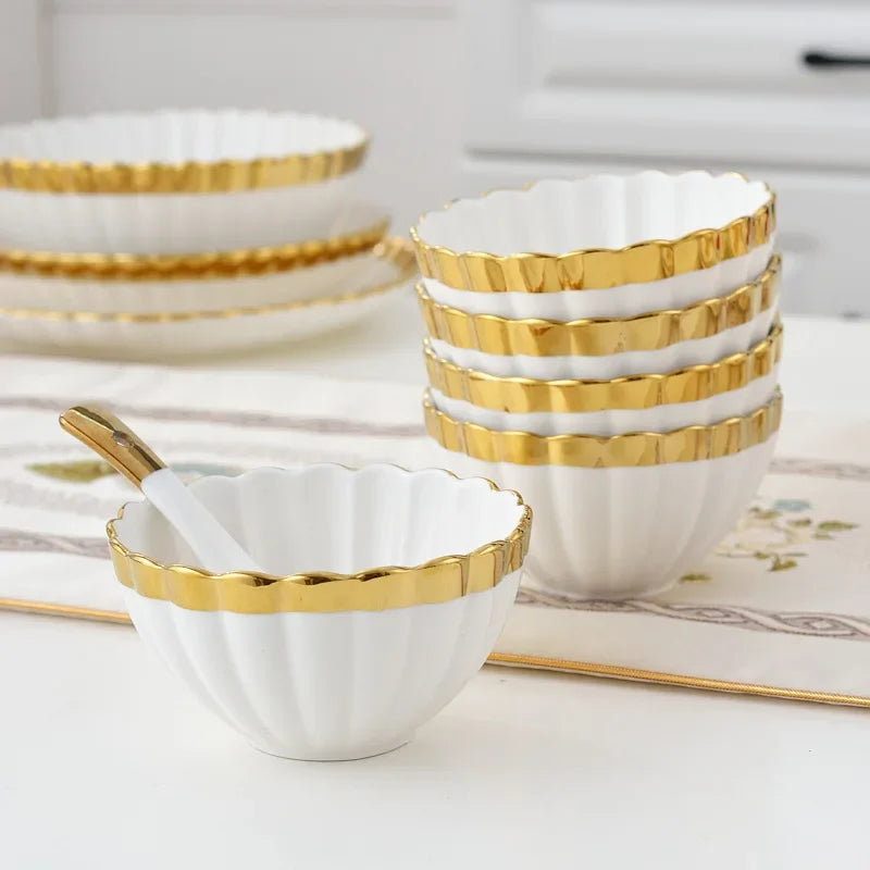 1pcs Upgrade white porcelain plates for food, dinner dishes, salad, soup bowls, ceramic porcelain plates, and tableware.