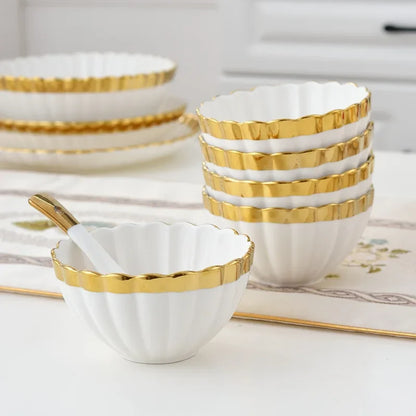 1pcs Upgrade white porcelain plates for food, dinner dishes, salad, soup bowls, ceramic porcelain plates, and tableware.