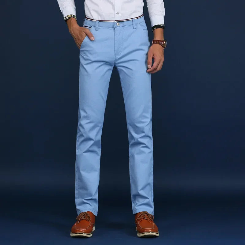 Classic Style Men Spring Summer Thin Casual Pants Fashion Business Cotton Solid Color Office Trousers High Quality Men Trousers.