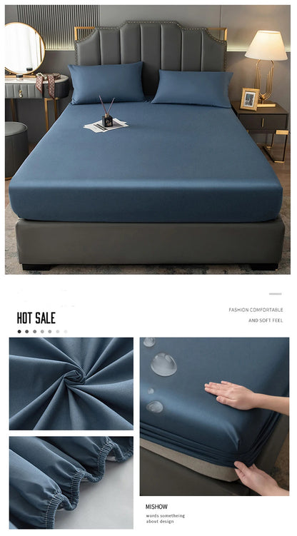 WOSTAR Waterproof mattress protector cover single double bed twin full queen king size elastic fitted sheet style protection pad.