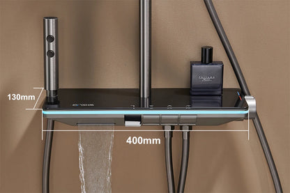 VGX LED Digital Shower System Modern Bathroom Temperature Display Shower Faucet Set Rainlfall Bathroom Mixer Bidet Shower Set