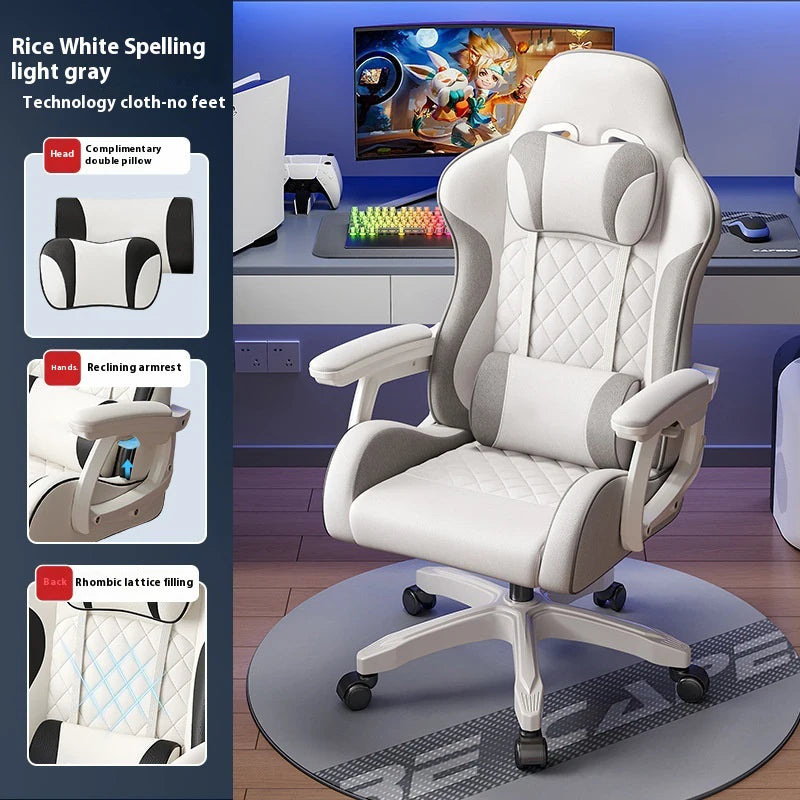 Gaming-Stuhl im Racing-Stil, drehbarer Bürostuhl, 8 cm dickes Latexkissen, verstellbarer Computersitz aus 135 Grad PU-Leder