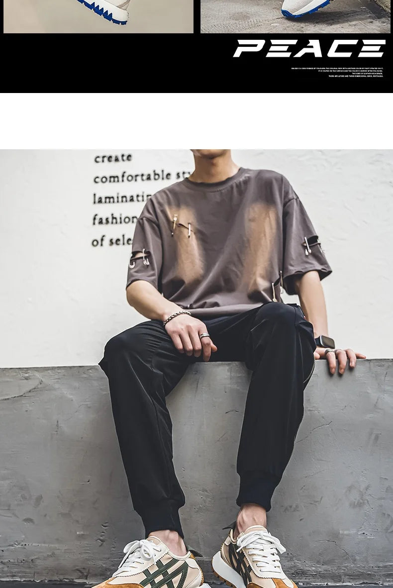 New men's trendy versatile casual sports shoes, men's thick-soled lightweight non-slip breathable trendy shoes кроссовки мужские.