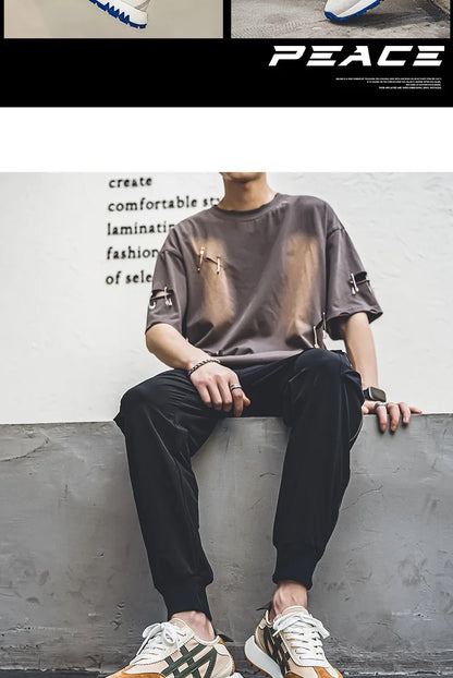 New men's trendy versatile casual sports shoes, men's thick-soled lightweight non-slip breathable trendy shoes кроссовки мужские.