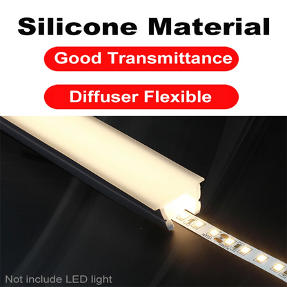 1-5M Recessed White Silicone Tube Border Led Neon Flexible Channel Holder Easy Install Waterproof Dustproof DIY Special-shaped.