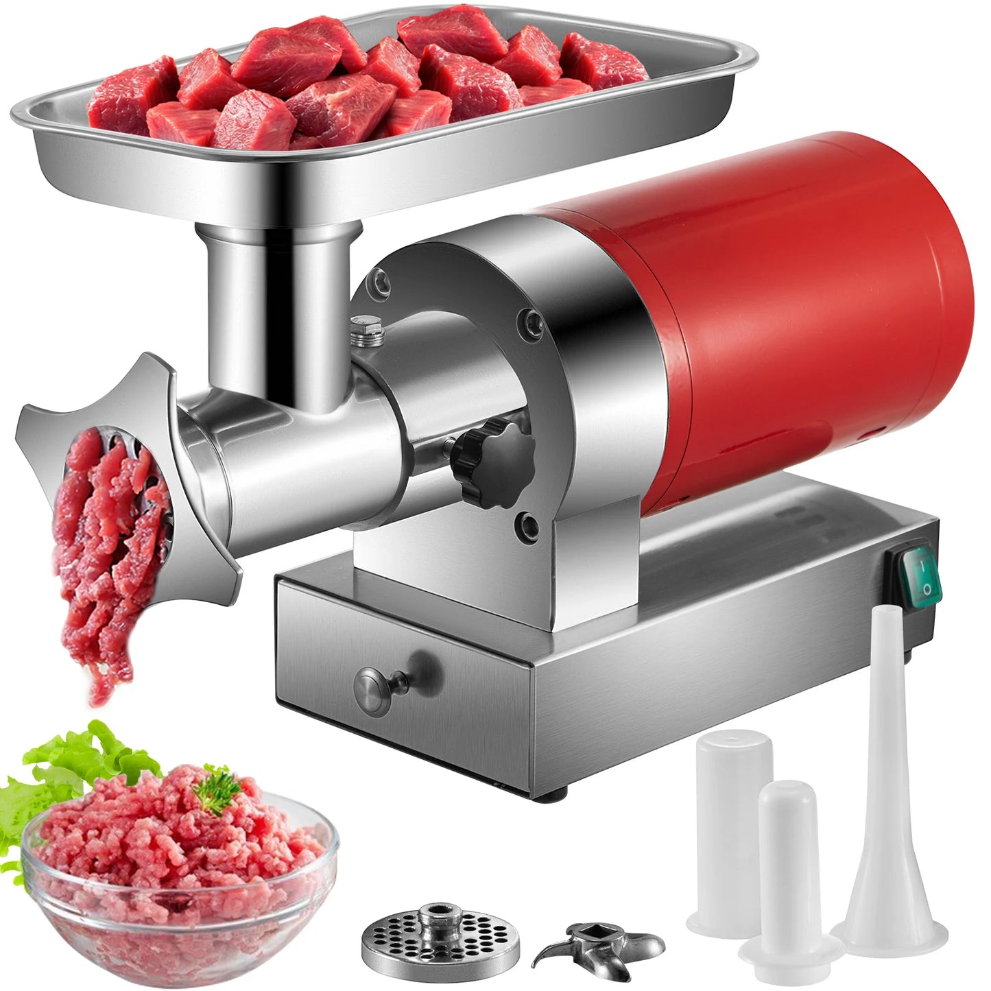 SucceBuy Electric Meat Grinder, 661 Lbs/Hour 1100 W Meat Grinder Machine 1.5 HP Electric Meat Mincer with 2 Grinding Plates,.