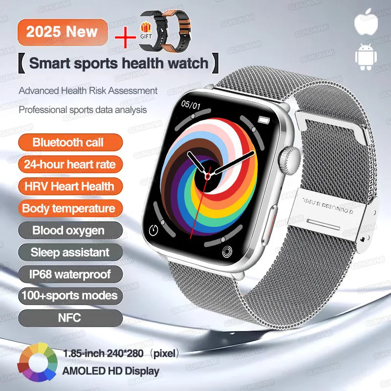 2025 New Iatrology Grade Smart Watch Women Blood pressure Blood oxygen Fat Heart Rate Menstrual Tracking BT Call Bracelet Ladies