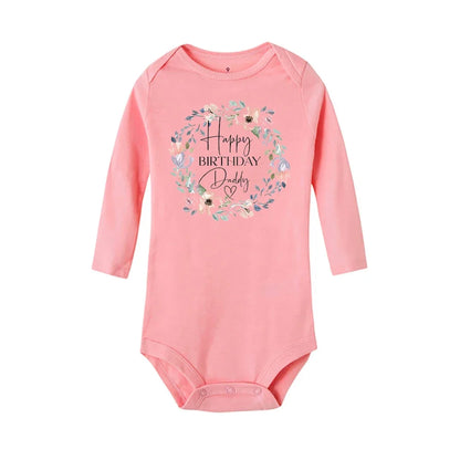 Baby-Strampler „Happy Birthday To The Dad“-Aufdruck, Säuglings-Body für Jungen und Mädchen, Kleidung für Papa, Geburtstagsgeschenk, Overall, Kleinkind-Outfits.