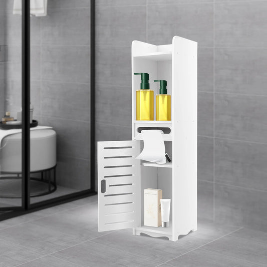 3-stufiger Badezimmer-Aufbewahrungsschrank, Toilettenpapierhalter, Ständer, Toiletten-Seitenschrank, 20 x 80 cm, zum Aufbewahren von Taschentüchern, Shampoos und Cremes