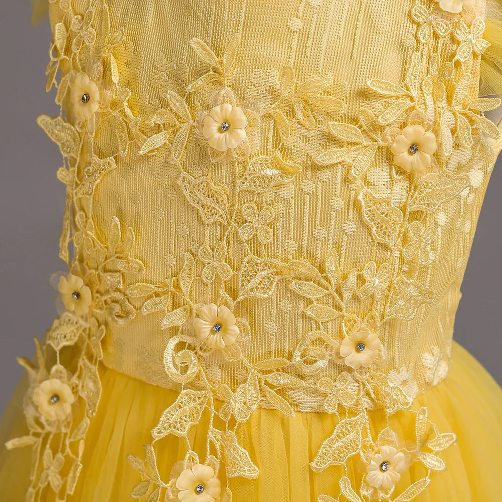 2025 Mädchen-Partykleider für Kinder, Mädchenkleider, Stickerei, Leistung, Junior-Kleid, Hochzeit, Abend, Abschlussball, Urlaub, Rock, Kostüm.