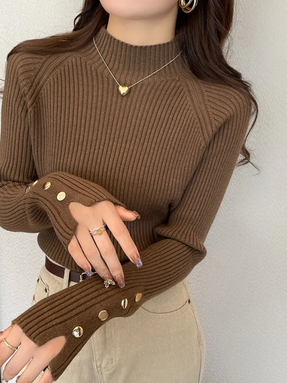 Herbst Winter Pullover Frauen Pullover Langarm Tops Kleidung Schlank Stricken Weiche Jumper Streetwear Taste Rollkragenpullover