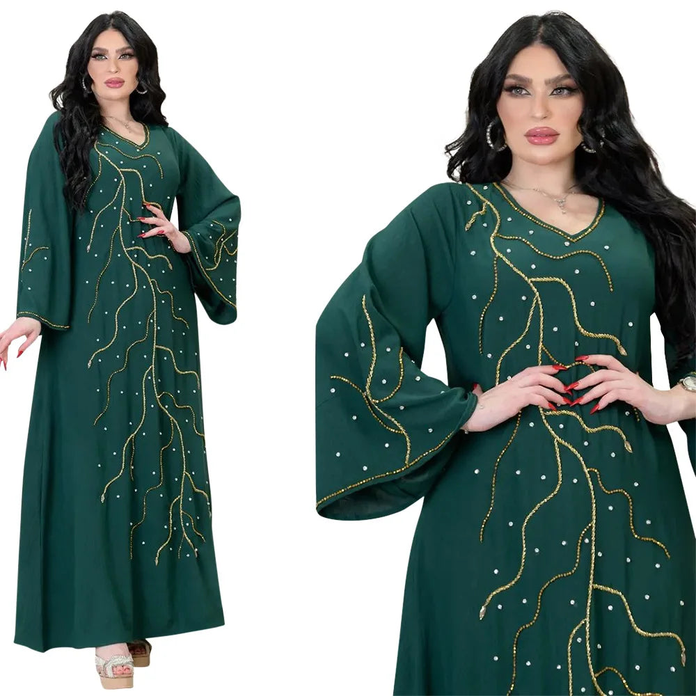 Kaftan Eid elegante muslimische Frauen Kleid Ramadan Party Dubai Abaya Truthahn Islam lange Abendkleider Musulmane elegante Vestidos.