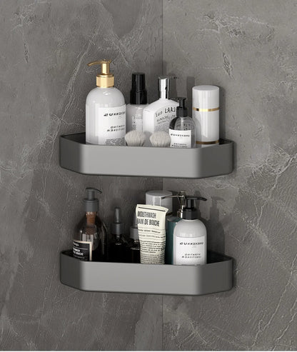 Bad Regal Küche Lagerung Organizer Aluminium Legierung Shampoo Rack Dusche Regal Bad Zubehör Kein Bohrer Regal