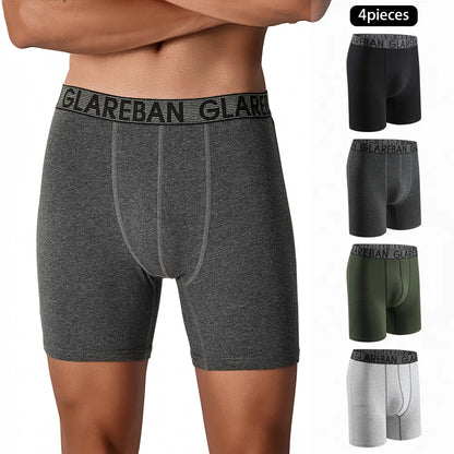 4-teiliges Set mittellange Boxershorts Herrenunterwäsche Baumwolle atmungsaktiv männliche Unterhose für Männer Homme Boxershorts Slips weiche Höschen