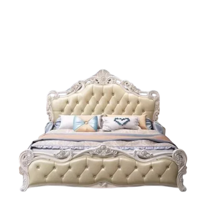 Weißes hohes Doppelbett mit Schubladen, schlichtes rosa nordisches italienisches 180 x 200 cm großes Luxusbett, moderne Mädchenvilla, Cama-Hochzeitsmöbel