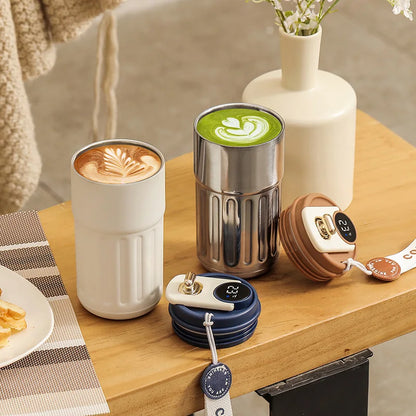 450ml Thermos Bottle Smart Display Temperature 316 Stainless Steel Vacuum Cup Office Coffee Cup Business Portable Thermal Mug.
