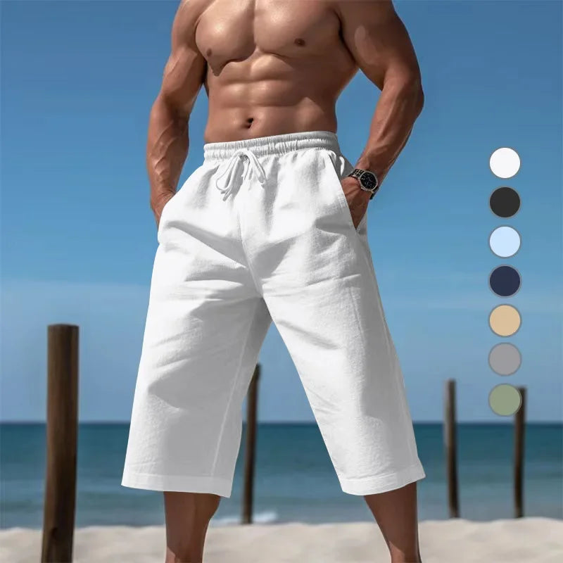 Grenzüberschreitende Sommer-lose und atmungsaktive Capri-Hose, Herrenmode, lässige, atmungsaktive Shorts, Jogginghose für Herren.