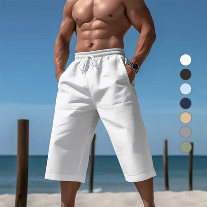 Grenzüberschreitende Sommer-lose und atmungsaktive Capri-Hose, Herrenmode, lässige, atmungsaktive Shorts, Jogginghose für Herren.