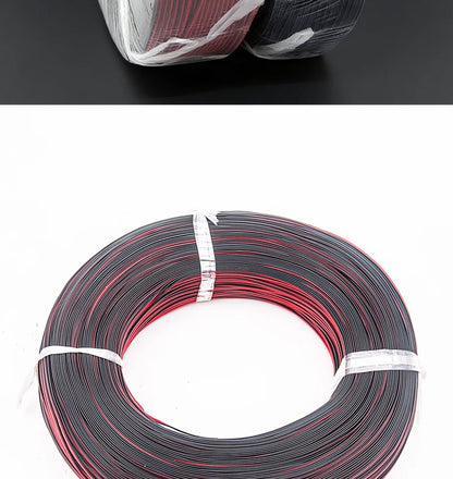 2 Pin Wire Electric Copper Cable 28 26 24 22 20 18 16 AWG LED Strip Lamp Lighting Cable PVC Extend Cord White Black Red UL2468