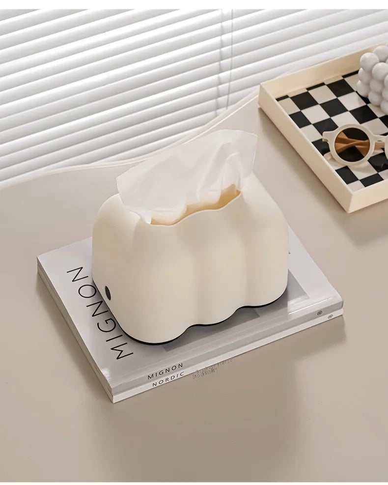 Cloud Design Tissue Box Living Room Coffee Table Towel Dispenser Desktop Paper Storage Holder Kitchen Decor Tissue Organizer.