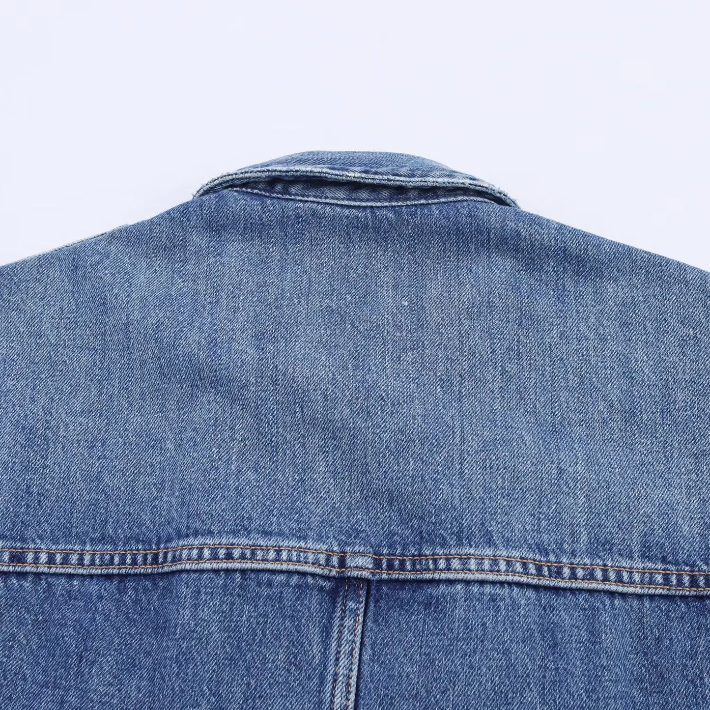 HH Women Denim Pant Sets Turn-Down Collar Long Sleeves Belt Autumn Coats+Pockets Loose High Waist Zipper Hemming Trousers