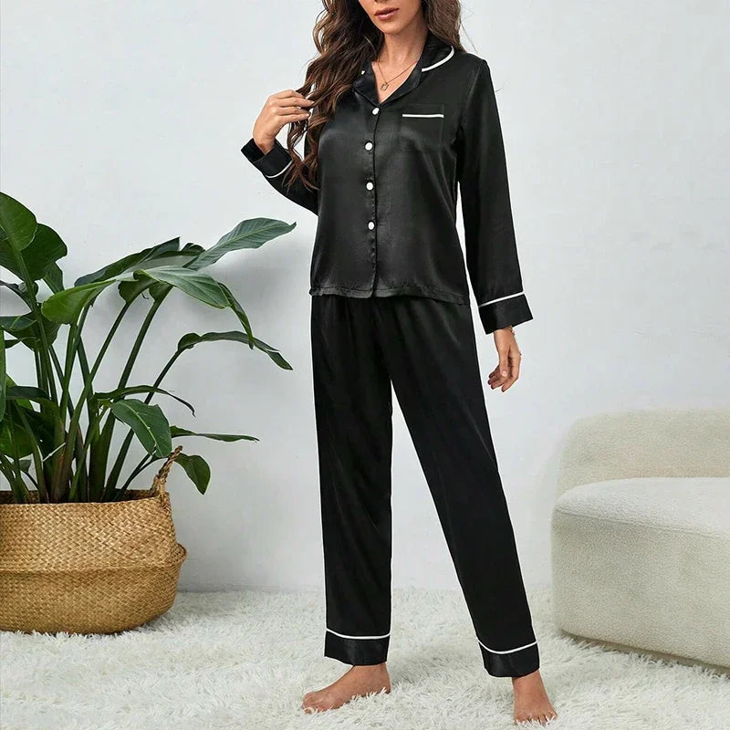 Großes Damen-Pyjama-Set, langärmelige Hose, Cartoon-Studenten-Nachtwäsche, Homewear, zweiteilige Strickjacke, Nachtwäsche, Loungewear.