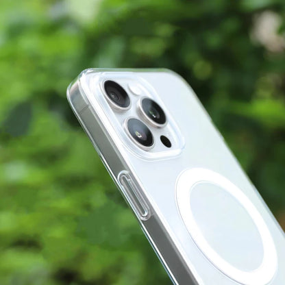 Original Transparent MagSafe Phone Case for iPhone 17 16pro max 15 16 Pro 13 14 Magnetic Wireless Charging Clear Hard PC Cover.