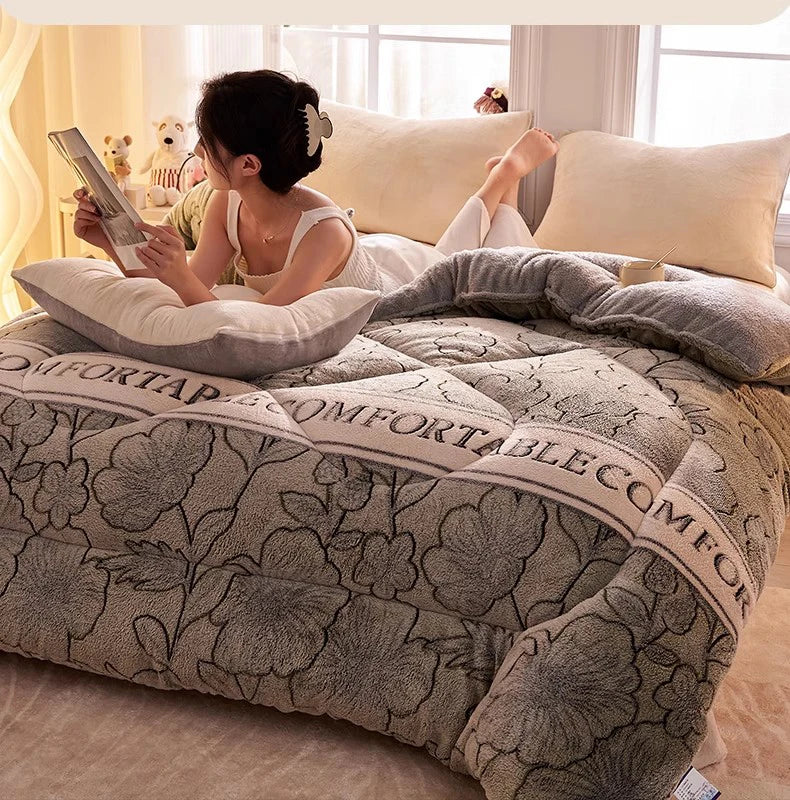 Lamb fleece  - et winter super warm quilt autumn spring bedding milk fleece comforter 5kg thickened dormitory single double.