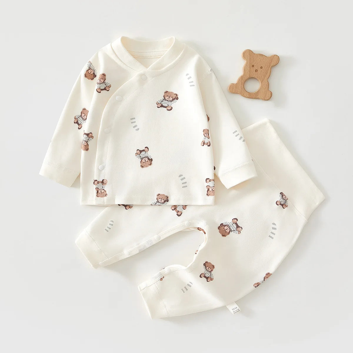 Newborn Baby Base Shirt+pants 2-piece Set Autumn and Winter Cartoon Pure Cotton Top+pants 0-18M Newborn Baby Pajamas
